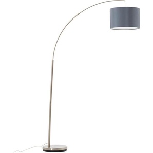 Brilliant Bogenlampe Clarie, ohne Leuchtmittel, 1,8m Höhe, E27 max. 60W, Stoffschirm, Metall/Textil