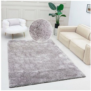 Bruno Banani Hochflor-Teppich Dana Teppich, leichter Glanz, besonders weich, rechteckig, Höhe: 30 mm, uni, Mikrofaser Teppiche, Wohnzimmer, Schlafzimmer, Esszimmer