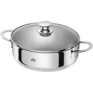 BSF Servierpfanne BSF Bordeaux, Silber, Metall, rund, ergonomischer Griff, Skalierung, Kochen, Pfannen, Servierpfannen