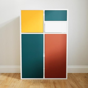 Highboard Blaugrün - Highboard: Schubladen in Blaugrün & Türen in Blaugrün - Hochwertige Materialien - 79 x 117 x 34 cm, Selbst designen