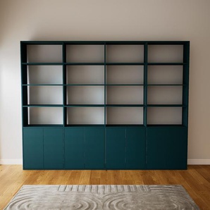 Aktenregal Blaugrün - Flexibles Büroregal: Türen in Blaugrün - Hochwertige Materialien - 300 x 232 x 34 cm, konfigurierbar