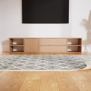 Lowboard Eiche - TV-Board: Schubladen in Eiche & Türen in Eiche - Hochwertige Materialien - 192 x 40 x 34 cm, Komplett anpassbar