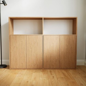 Kommode Eiche - Design-Lowboard: Türen in Eiche - Hochwertige Materialien - 151 x 117 x 34 cm, Selbst zusammenstellen