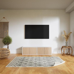 Lowboard Eiche - Designer-TV-Board: Türen in Eiche - Hochwertige Materialien - 151 x 40 x 34 cm, Komplett anpassbar