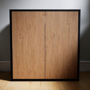 Bücherregal Eiche - Modernes Regal für Bücher: Türen in Eiche - 77 x 79 x 34 cm, Individuell konfigurierbar