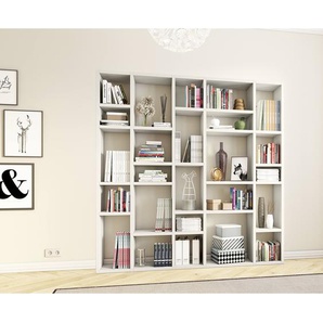 Bücherregal IV Wabenplatte, lackiert Weiß 214cm