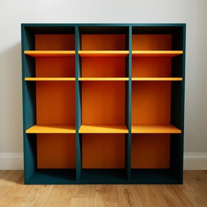 Bücherregal Gelb - Modernes Regal für Bücher: Hochwertige Qualität, einzigartiges Design - 118 x 117 x 34 cm, Individuell konfigurierbar