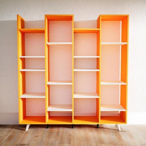 Bücherregal Gelb - Modernes Regal für Bücher: Hochwertige Qualität, einzigartiges Design - 156 x 168 x 34 cm, Individuell konfigurierbar