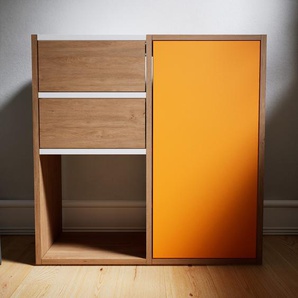Kommode Gelb - Lowboard: Schubladen in Eiche & Türen in Gelb - Hochwertige Materialien - 79 x 79 x 34 cm, konfigurierbar