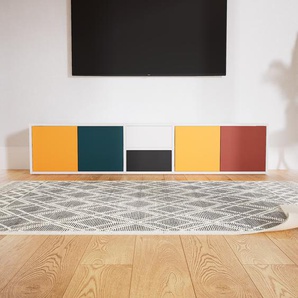 Lowboard Gelb - TV-Board: Schubladen in Schwarz & Türen in Gelb - Hochwertige Materialien - 190 x 40 x 34 cm, Komplett anpassbar