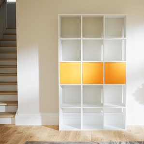 Bücherregal Gelb - Modernes Regal für Bücher: Türen in Gelb - 118 x 194 x 34 cm, Individuell konfigurierbar