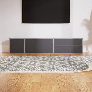 Lowboard Graphitgrau - TV-Board: Schubladen in Graphitgrau & Türen in Graphitgrau - Hochwertige Materialien - 190 x 40 x 34 cm, Komplett anpassbar