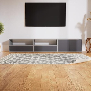 Lowboard Graphitgrau - TV-Board: Schubladen in Graphitgrau & Türen in Graphitgrau - Hochwertige Materialien - 226 x 40 x 34 cm, Komplett anpassbar