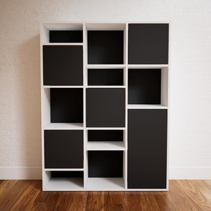 Bücherregal Graphitgrau - Modernes Regal für Bücher: Türen in Graphitgrau - 118 x 156 x 34 cm, Individuell konfigurierbar