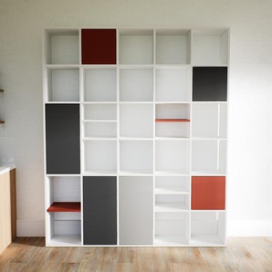Bücherregal Graphitgrau - Modernes Regal für Bücher: Türen in Graphitgrau - 195 x 232 x 34 cm, Individuell konfigurierbar