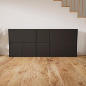 Sideboard Graphitgrau - Designer-Sideboard: Türen in Graphitgrau - Hochwertige Materialien - 195 x 79 x 34 cm, Individuell konfigurierbar