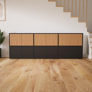 Sideboard Graphitgrau - Designer-Sideboard: Türen in Graphitgrau - Hochwertige Materialien - 226 x 79 x 34 cm, Individuell konfigurierbar