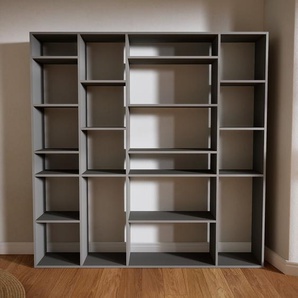 Bücherregal Grau - Modernes Regal für Bücher: Hochwertige Qualität, einzigartiges Design - 192 x 194 x 34 cm, Individuell konfigurierbar