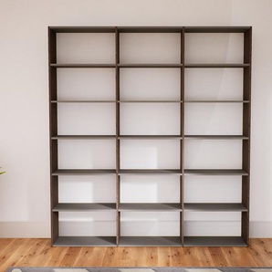 Bücherregal Grau - Modernes Regal für Bücher: Hochwertige Qualität, einzigartiges Design - 226 x 232 x 34 cm, Individuell konfigurierbar