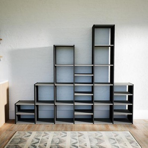 Bücherregal Grau - Modernes Regal für Bücher: Hochwertige Qualität, einzigartiges Design - 233 x 194 x 34 cm, Individuell konfigurierbar
