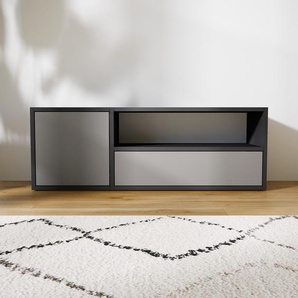 Lowboard Grau - TV-Board: Schubladen in Grau & Türen in Grau - Hochwertige Materialien - 115 x 40 x 34 cm, Komplett anpassbar