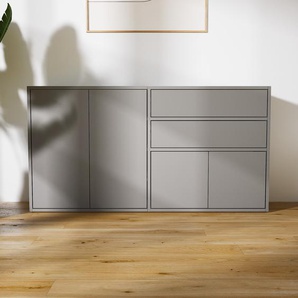 Sideboard Grau - Sideboard: Schubladen in Grau & Türen in Grau - Hochwertige Materialien - 151 x 79 x 34 cm, konfigurierbar
