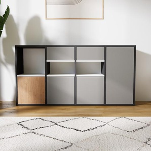 Sideboard Grau - Sideboard: Schubladen in Grau & Türen in Grau - Hochwertige Materialien - 156 x 79 x 34 cm, konfigurierbar