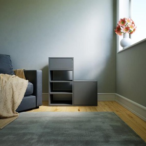 Kommode Grau - Lowboard: Schubladen in Grau & Türen in Grau - Hochwertige Materialien - 79 x 79 x 34 cm, konfigurierbar