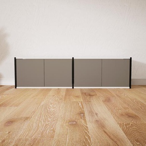 Lowboard Grau - Designer-TV-Board: Türen in Grau - Hochwertige Materialien - 151 x 40 x 34 cm, Komplett anpassbar