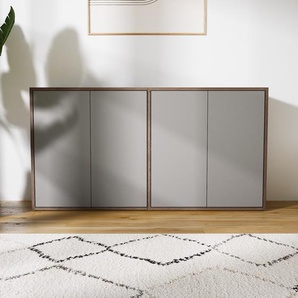Sideboard Grau - Designer-Sideboard: Türen in Grau - Hochwertige Materialien - 151 x 79 x 34 cm, Individuell konfigurierbar