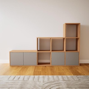 Sideboard Grau - Designer-Sideboard: Türen in Grau - Hochwertige Materialien - 192 x 117 x 34 cm, Individuell konfigurierbar