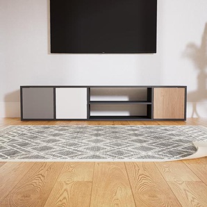 Lowboard Grau - Designer-TV-Board: Türen in Grau - Hochwertige Materialien - 192 x 40 x 34 cm, Komplett anpassbar