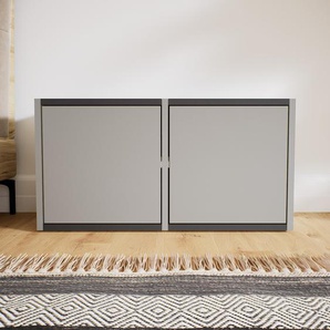 Lowboard Grau - Designer-TV-Board: Türen in Grau - Hochwertige Materialien - 79 x 40 x 34 cm, Komplett anpassbar