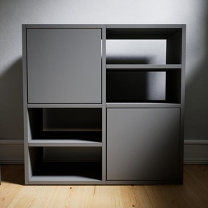 Kommode Grau - Design-Lowboard: Türen in Grau - Hochwertige Materialien - 79 x 79 x 34 cm, Selbst zusammenstellen