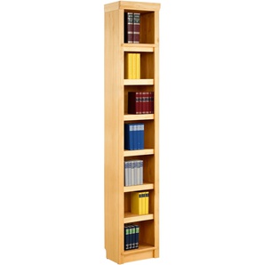 Bücherregal HOME AFFAIRE Soeren Regale Gr. H: 220 cm, 7 St., beige (gelaugt, geölt) aus massiver Kiefer, in 2 Höhen, Tiefe 29 cm, mit viel Stauraum