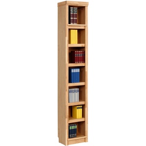 Bücherregal HOME AFFAIRE Soeren Regale Gr. H: 220cm, 7 St., braun (eiche) aus massiver Kiefer, in 2 Höhen, Tiefe 29 cm, mit viel Stauraum