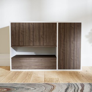 Kommode Nussbaum - Lowboard: Schubladen in Nussbaum & Türen in Nussbaum - Hochwertige Materialien - 115 x 79 x 34 cm, konfigurierbar