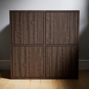 Kommode Nussbaum - Design-Lowboard: Türen in Nussbaum - Hochwertige Materialien - 79 x 79 x 34 cm, Selbst zusammenstellen