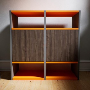 Kommode Nussbaum - Design-Lowboard: Türen in Nussbaum - Hochwertige Materialien - 79 x 79 x 34 cm, Selbst zusammenstellen