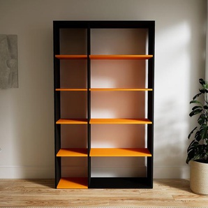 Bücherregal Schwarz - Modernes Regal für Bücher: Hochwertige Qualität, einzigartiges Design - 115 x 194 x 34 cm, Individuell konfigurierbar