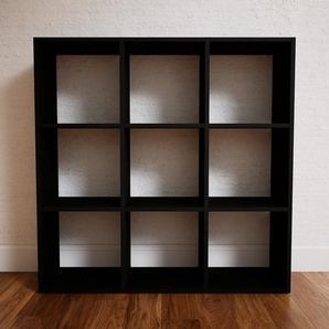 Bücherregal Schwarz - Modernes Regal für Bücher: Hochwertige Qualität, einzigartiges Design - 118 x 117 x 34 cm, Individuell konfigurierbar