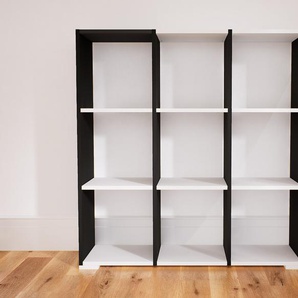 Bücherregal Schwarz - Modernes Regal für Bücher: Hochwertige Qualität, einzigartiges Design - 118 x 119 x 34 cm, Individuell konfigurierbar