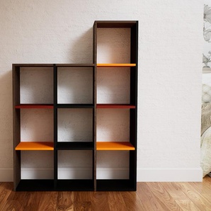 Bücherregal Schwarz - Modernes Regal für Bücher: Hochwertige Qualität, einzigartiges Design - 118 x 156 x 34 cm, Individuell konfigurierbar