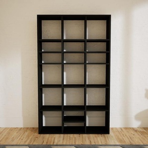 Bücherregal Schwarz - Modernes Regal für Bücher: Hochwertige Qualität, einzigartiges Design - 118 x 194 x 34 cm, Individuell konfigurierbar