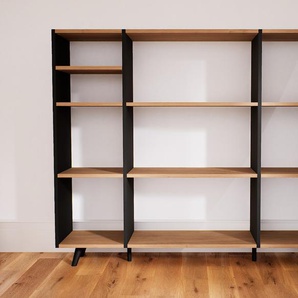 Bücherregal Schwarz - Modernes Regal für Bücher: Hochwertige Qualität, einzigartiges Design - 154 x 129 x 34 cm, Individuell konfigurierbar