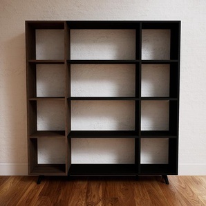 Bücherregal Schwarz - Modernes Regal für Bücher: Hochwertige Qualität, einzigartiges Design - 154 x 168 x 34 cm, Individuell konfigurierbar