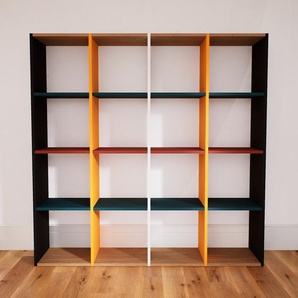 Bücherregal Schwarz - Modernes Regal für Bücher: Hochwertige Qualität, einzigartiges Design - 156 x 156 x 34 cm, Individuell konfigurierbar