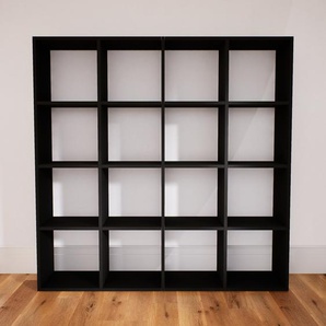 Bücherregal Schwarz - Modernes Regal für Bücher: Hochwertige Qualität, einzigartiges Design - 156 x 156 x 34 cm, Individuell konfigurierbar