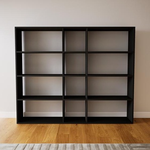 Bücherregal Schwarz - Modernes Regal für Bücher: Hochwertige Qualität, einzigartiges Design - 190 x 156 x 34 cm, Individuell konfigurierbar
