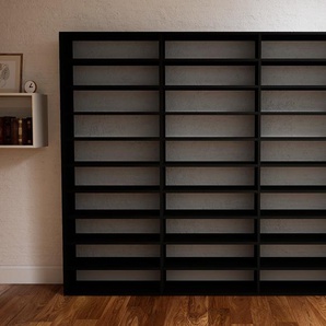 Bücherregal Schwarz - Modernes Regal für Bücher: Hochwertige Qualität, einzigartiges Design - 226 x 194 x 34 cm, Individuell konfigurierbar